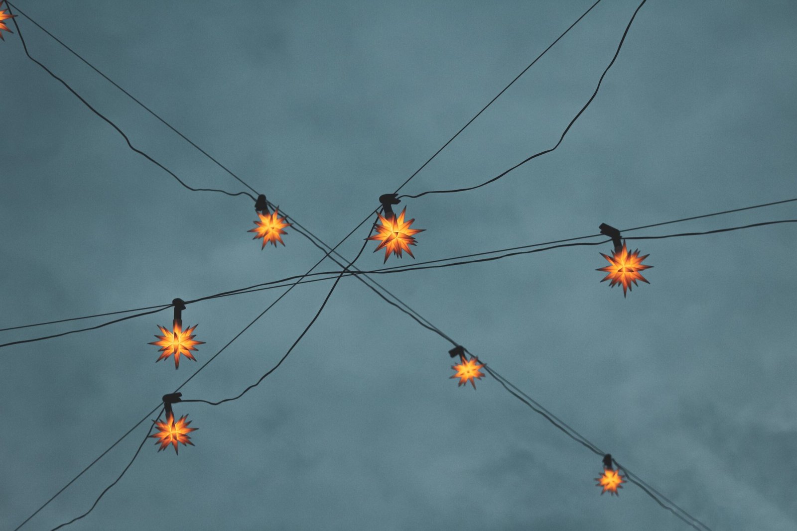 yellow and black string lights